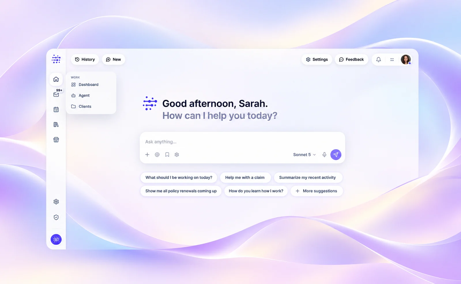 Cova Agent dashboard